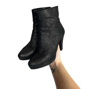 Prada Black Leather Platform Stiletto Heeled Ankle Boots Size 39.5 Y2K 90s Party